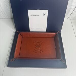 Peter Millar Wireless Charger Tray, USB Charging Cable, Manual Faux Leather